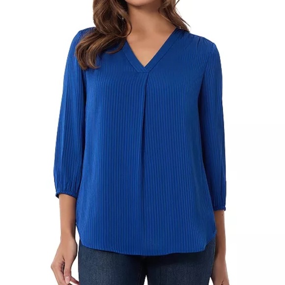 Jones New York Tops - Jones New York Blue V-Neck Women's Top PXL NWT